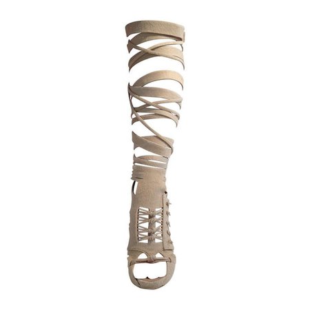 Givenchy Cream Pony "Up The Leg Gladiator" Sandals at 1stdibs