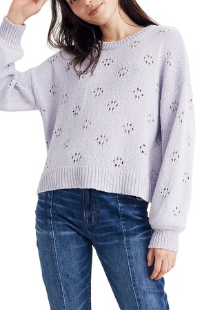 Madewell Floral Pointelle Pullover Sweater (Regular & Plus Size) | Nordstrom