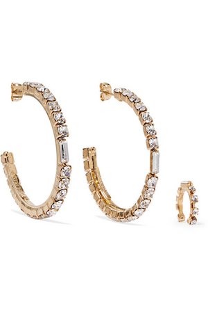 Rosantica | Luci gold-tone crystal earrings and ear cuff | NET-A-PORTER.COM