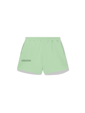 Lightweight recycled cotton shorts—moss green