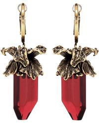 Alexander McQueen Iris Pendant Earrings in Red - Lyst