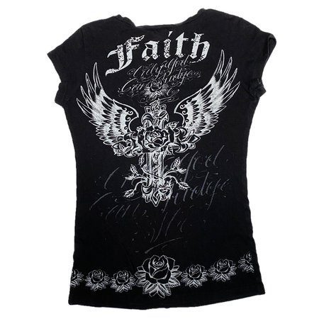 goth wing cross shirt