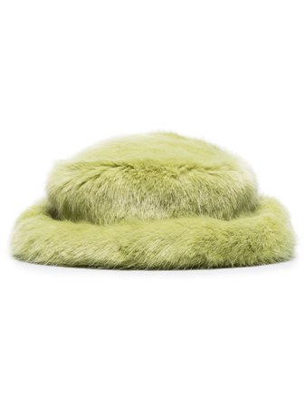 Shop green Emma Brewin tonal faux-fur bucket hat with Express Delivery - Farfetch