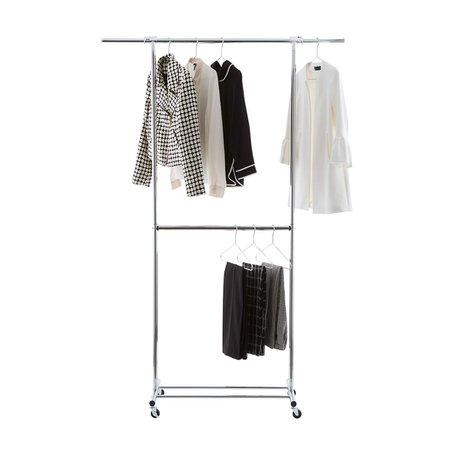 Clothes Rack - Chrome Metal Double Hang Clothes Rack | The Container Store