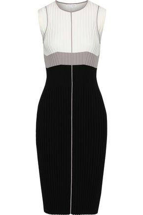 NARCISO RODRIGUEZ Color-block ribbed-knit dress | Sale up to 70% off | THE OUTNET