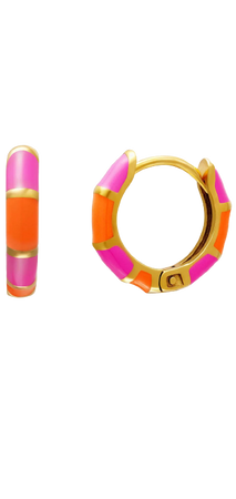 Cala Rose | "Calypso" Orange & Pink Hoop Earrings