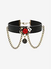 Crescent Moon O-Ring Faux Leather Choker