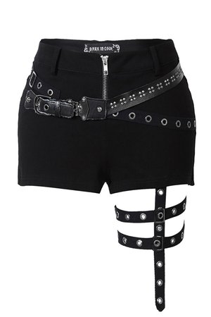 Lorna Strap Shorts by Dark in Love | Ladies Gothic Clothing