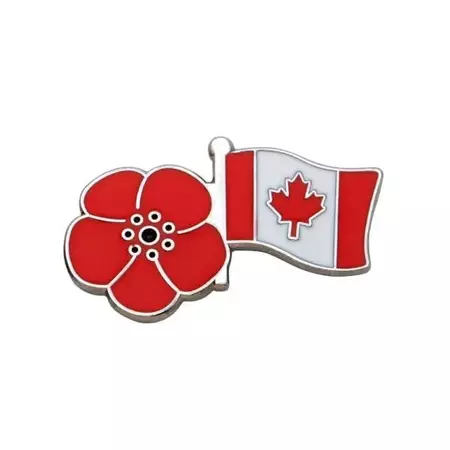 Poppy & Maple Leaf of Canada for Loyalty & Remembrance - Lest We Forget UK