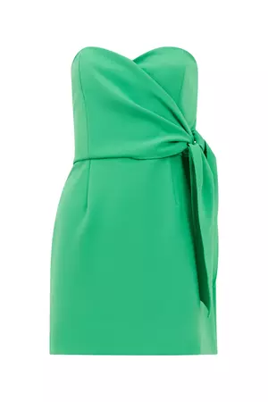 Whisper Strapless Bow Dress Poise Green | French Connection US