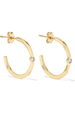Jennifer Meyer | 18-karat gold diamond hoop earrings | NET-A-PORTER.COM
