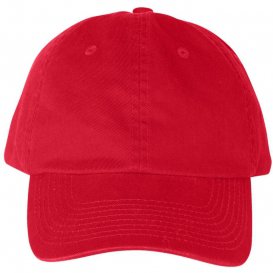 Bayside 3630 USA-Made Unstructured Cap - Red | FullSource.com