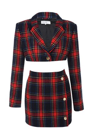 House of CB | Rania red tartan two piece