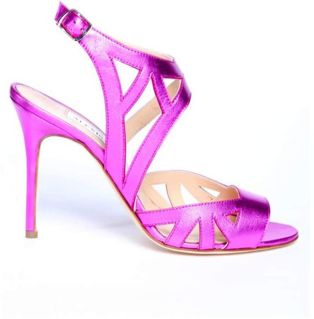 Alexis Isabel Scintilla Hot Pink Leather High Heel Sandal