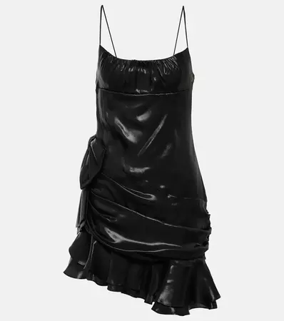 Draped Minidress in Black - Alessandra Rich | Mytheresa
