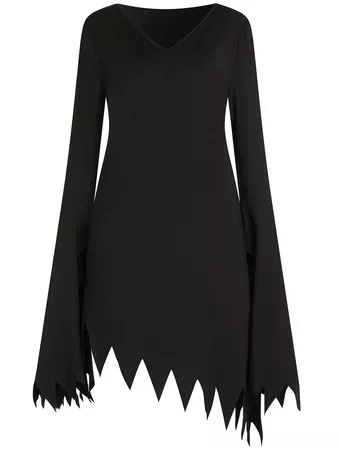 Halloween Flare Sleeve Witch Dress