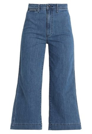 Madewell EMMETT WIDE LEG CROP - Flared Jeans - blue denim - Zalando.co.uk
