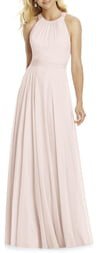 Pleated Chiffon A-Line Gown