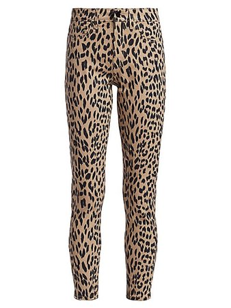 Joe's Jeans Charlie High-Rise Leopard Print Ankle Skinny Jeans | SaksFifthAvenue