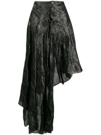 Romeo Gigli Pre-Owned 1990s Asymmetric Jacquard Skirt - Farfetch