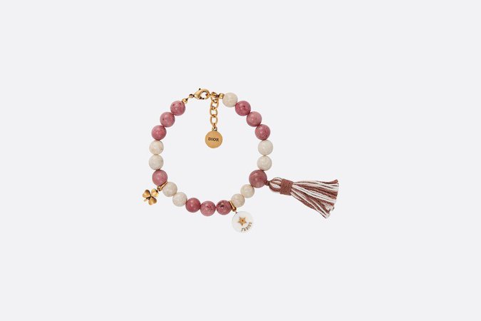 Dior Beach Bracelet White Quartz and Pink Rhodocrosite Beads - Fashion Jewelry - Women's Fashion | DIOR