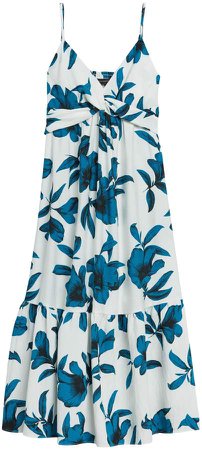 Floral Twist-Front Maxi Dress