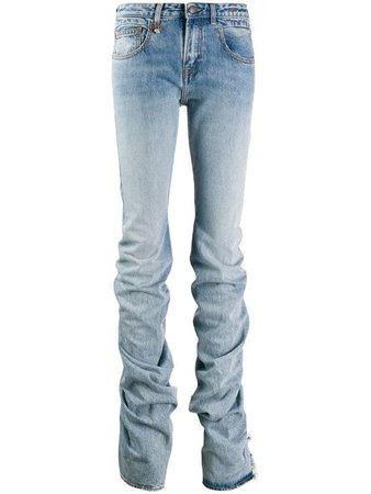 R13 gathered hem jeans $639 - Shop AW19 Online - Fast Delivery, Price