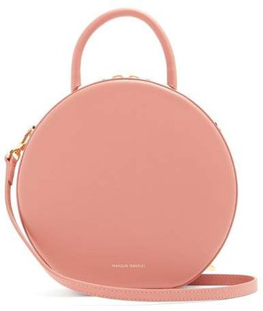 Circle Leather Cross Body Bag - Womens - Light Pink