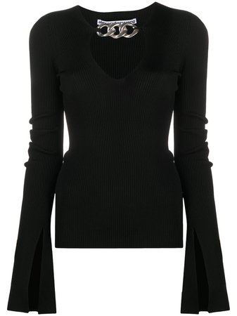 Alexander Wang Ribbed Chain Trim Knitted Top - Farfetch