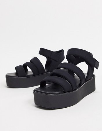 Vagabond Bonnie sporty flatform sandals in black | ASOS