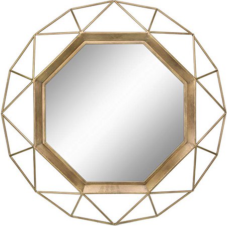 Stonebriar Decorative Antique Gold 30" Geometric Metal Frame Hanging Wall Mirror with Mounting Brackets, Modern Decor for The Living Room, Bathroom, Bedroom, and Entryway: Amazon.ca: Home & Kitchen
