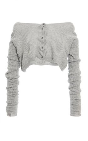 Off-The-Shoulder Ribbed-Knit Cashmere Silk Top By Miu Miu | Moda Operandi