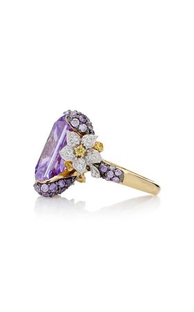 Cinderella 18k Yellow Gold Amethyst, Diamond Ring By Anabela Chan | Moda Operandi
