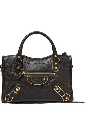 Balenciaga | Classic Metallic Edge City mini textured-leather shoulder bag | NET-A-PORTER.COM
