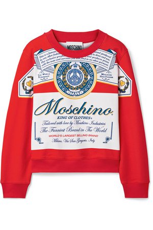 Moschino | + Budweiser Printed cotton-jersey sweatshirt | NET-A-PORTER.COM
