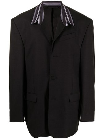 Shop black Balenciaga oversized contrast-collar blazer with Afterpay - Farfetch Australia