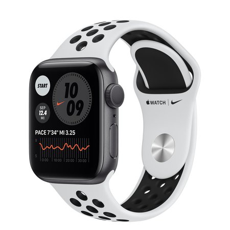 Apple Watch Nike Series 6 GPS, 44mm Space Gray Aluminum Case with Anthracite/Black Nike Sport Band - Regular - Apple