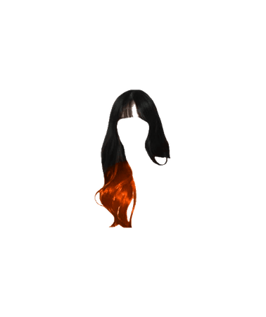 Black Orange Dip dye Hair Long (Sugar High edit)