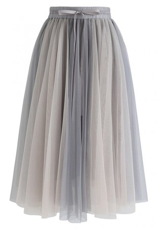 Amore Mesh Tulle Skirt in Grey - Tulle Skirt - TREND AND STYLE - Retro, Indie and Unique Fashion