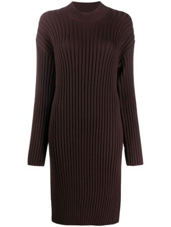 Brown Kenzo ribbed sweater dress - Farfetch