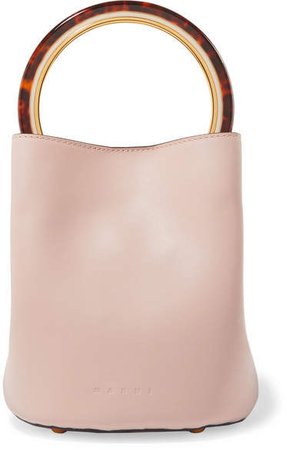 Pannier Small Leather Bucket Bag - Pastel pink