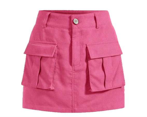 pink cargo skirt