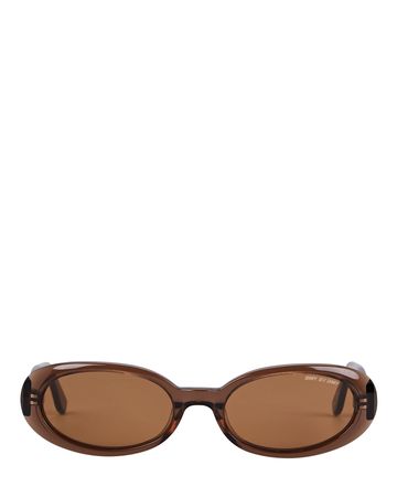 DMY BY DMY Valentina Oval Sunglasses in brown | INTERMIX®