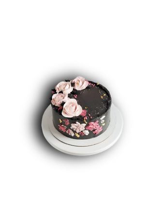 pink black birthday cake dessert food