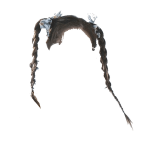 black/brown hair png twin braids pigtails bow