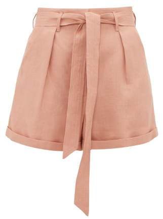 Tellin Linen Shorts - Womens - Pink