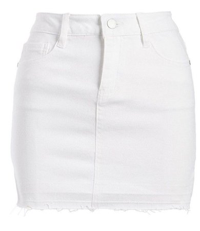 White jean skirt