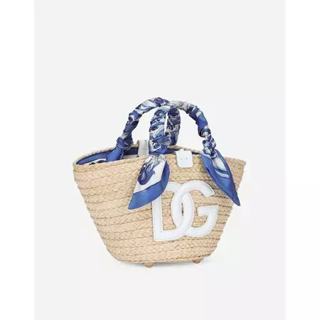 Small Straw Kendra Bag With Dg Logo D&G