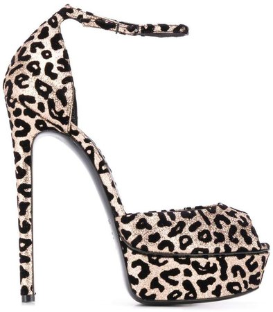leopard print heeled sandals