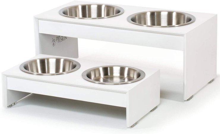 PetFusion Elevated Dog Bowls, Cat Bowls (4", 8" Tall Options). Bamboo W/Water Resistant Seal. US Food Grade Stainless Steel Raised Bowls : Amazon.ca: Pet Supplies